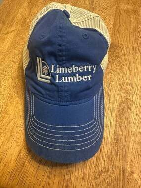 Limeberry Lumber Vintage Style Mesh Back Trucker Snapback Hat Blue